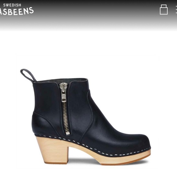 Swedish Hasbeens Zip It Emy Black Boots - Picture 2 of 4